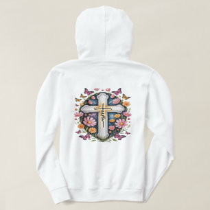 Floral Faith Cross  Hoodie