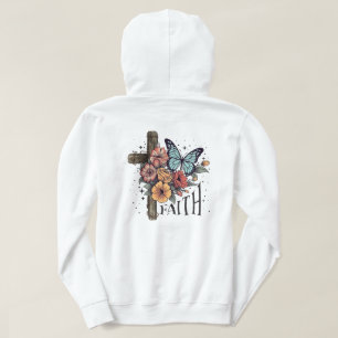 Floral Faith Cross Hoodie
