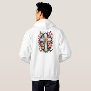 Floral Faith Cross Hoodie