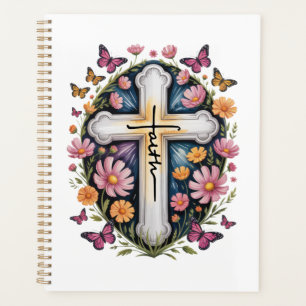 Floral Faith Cross Planner