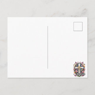 Floral Faith Cross Postcard