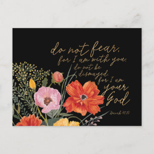 Floral Faith - Do Not Fear, For I Am With You Postcard