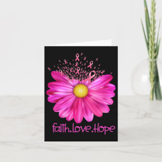 Floral Faith Love Hope Breast Cancer Awareness  Card