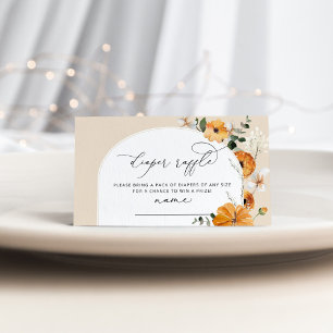 Floral Fall arch diaper raffle ticket Enclosure Card