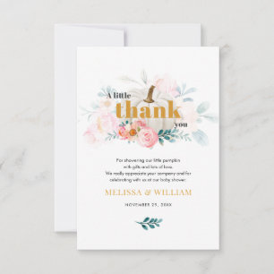 Floral Fall Baby Shower Thank You Card
