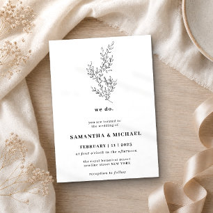 Floral Fall Boho Clear Indie Botanical we do Invitation