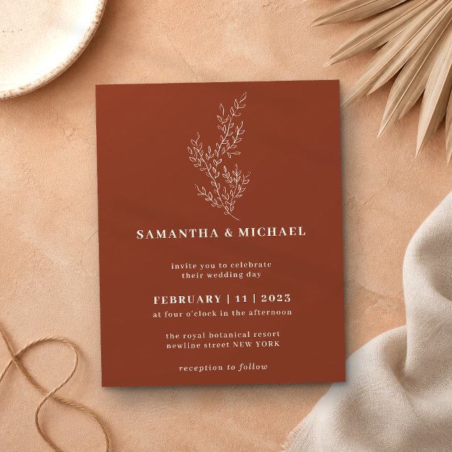 Floral Fall Boho Terracotta brown Botanical budget Flyer (Creator Uploaded)