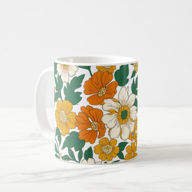 Floral Fall Coffee Mug (Front Left)