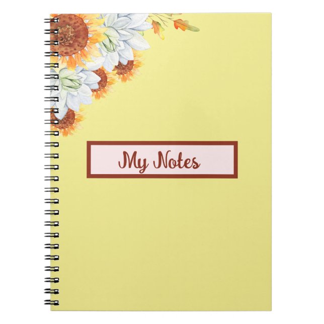 Floral Fall Inspire School  Notebook (Front)