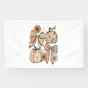 Floral Fall Pumpkin Coquette Boho Fall Bow Banner