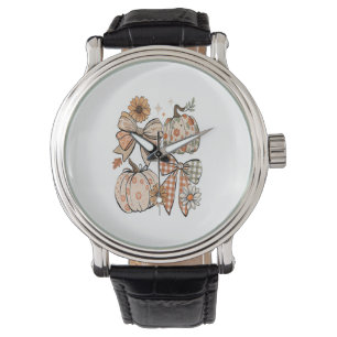 Floral Fall Pumpkin Coquette Boho Fall Bow Watch