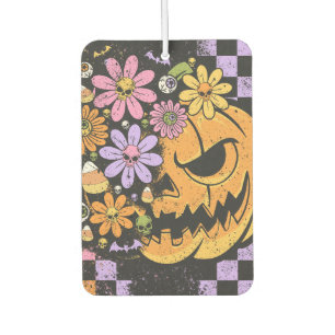 Floral Fall Pumpkin Halloween Car Air Freshener