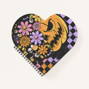 Floral Fall Pumpkin Halloween Notebook