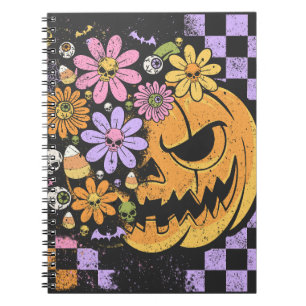 Floral Fall Pumpkin Halloween Notebook