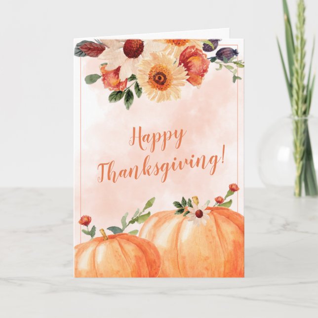 Floral Fall Thanksgiving Card (Front)