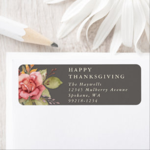 Floral Fall/Thanksgiving Message Return Address