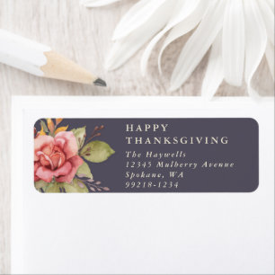 Floral Fall/Thanksgiving Message Return Address