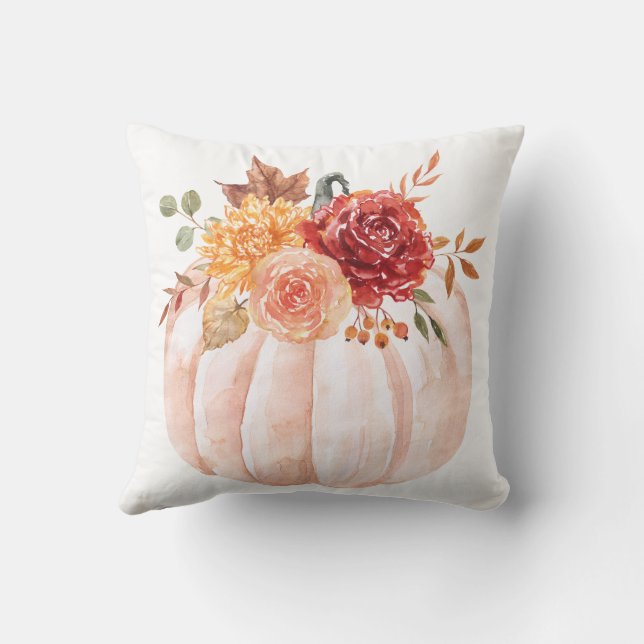 Floral Fall Throw Pillow (Back)
