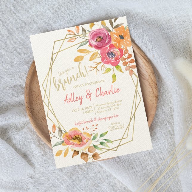 Floral Fall Watercolor Brunch Wedding Shower Invitation (Creator Uploaded)