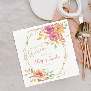 Floral Fall Watercolor Brunch Wedding Shower Napki Napkin