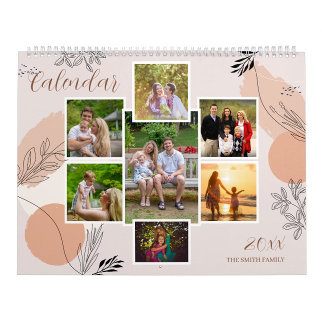 Floral Family Memories Custom Photo Keepsake Calendar (Cover)