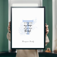 Floral Family Name Sign Bible verse Joshua 24:15
