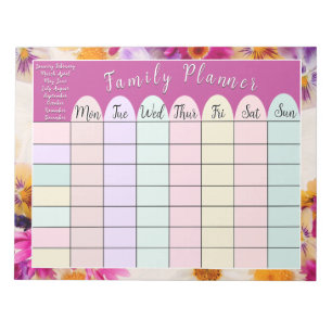 Floral Family Planner Notepad