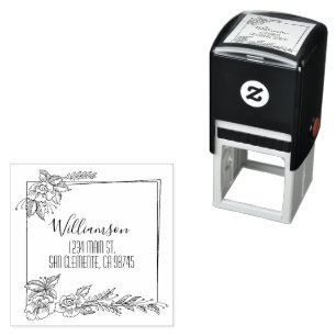 Floral Family Return Address Self-inking Stamp