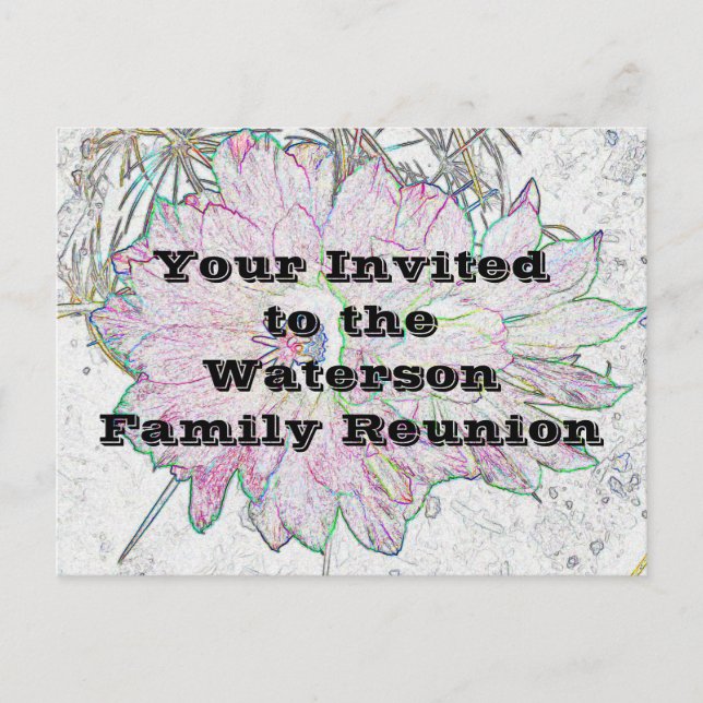 Floral Family Reunion Artistic Flower Announcement Postcard (Front)