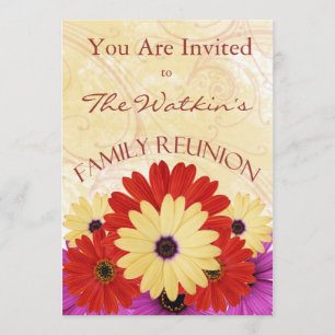 Floral Family Reunion Party Invitations