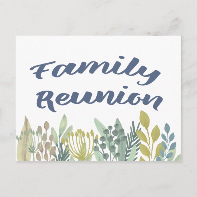 Floral Family Reunion Picnic Invitation Postcard (Front)