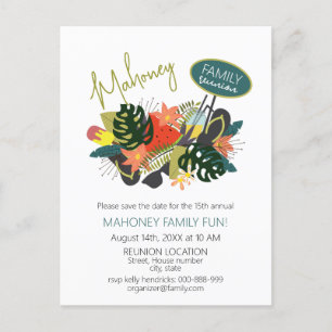 Floral Family Reunion Save the Date Postcard