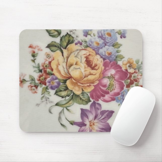 Floral Fancy  Mouse Mat (With Mouse)