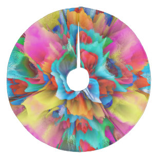 Floral Fantasy 11201 Fleece Tree Skirt