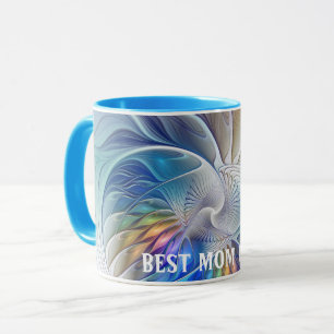 Floral Fantasy, Abstract Fractal Flower Best Mum Mug