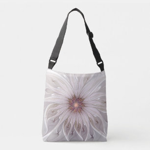 Floral Fantasy, Abstract Modern Pastel Flower Crossbody Bag