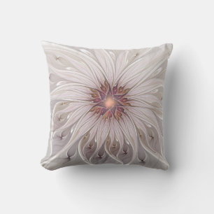 Floral Fantasy, Abstract Modern Pastel Flower Cushion