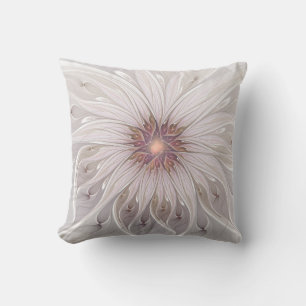Floral Fantasy, Abstract Modern Pastel Flower Cushion