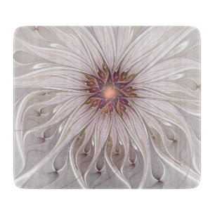 Floral Fantasy, Abstract Modern Pastel Flower Cutting Board