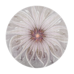 Floral Fantasy, Abstract Modern Pastel Flower Cutting Board