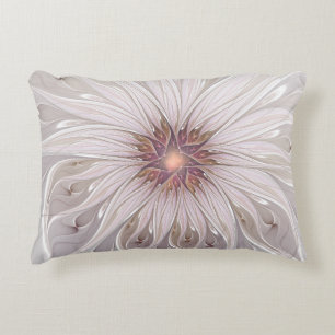 Floral Fantasy, Abstract Modern Pastel Flower Decorative Cushion
