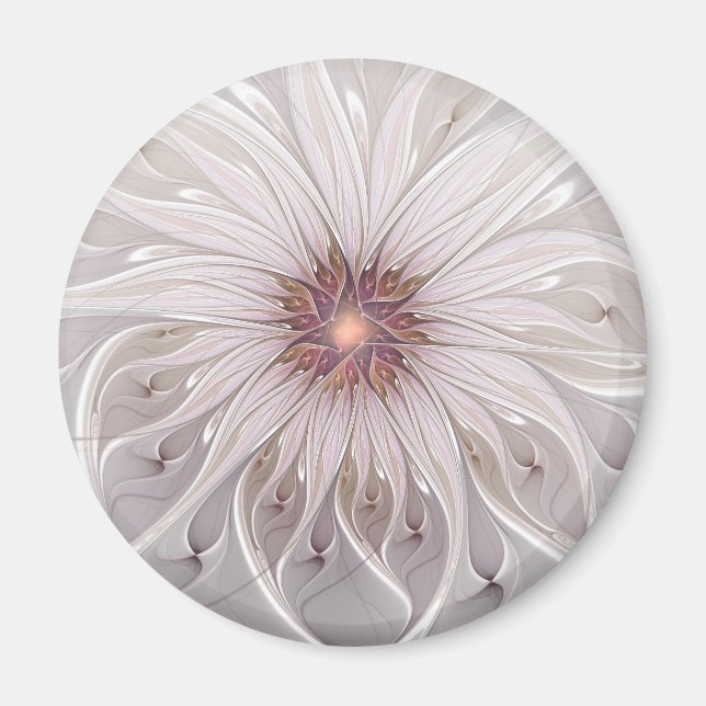 Floral Fantasy, Abstract Modern Pastel Flower Magnet (Front)