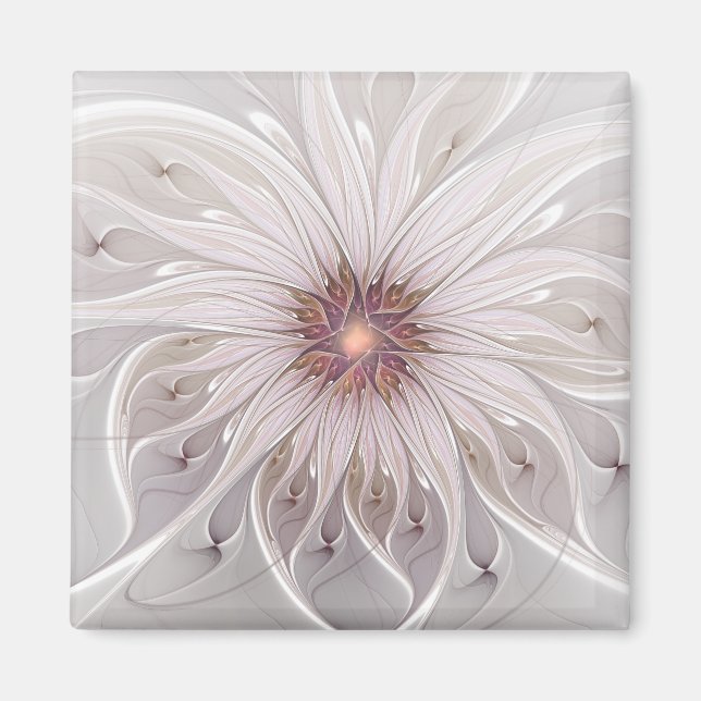 Floral Fantasy, Abstract Modern Pastel Flower Magnet (Front)