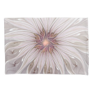Floral Fantasy, Abstract Modern Pastel Flower Pillowcase