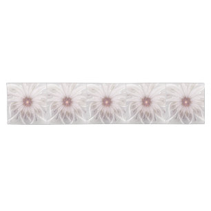 Floral Fantasy, Abstract Modern Pastel Flower Short Table Runner