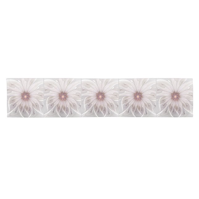 Floral Fantasy, Abstract Modern Pastel Flower Short Table Runner (Horizontal)