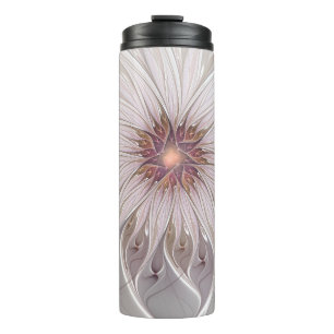 Floral Fantasy, Abstract Modern Pastel Flower Thermal Tumbler