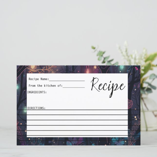 Floral Fantasy Art Recipe Card (Standing Front)