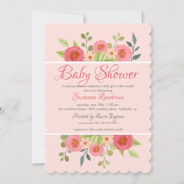 Floral Fantasy Baby Shower Invitation (Front)