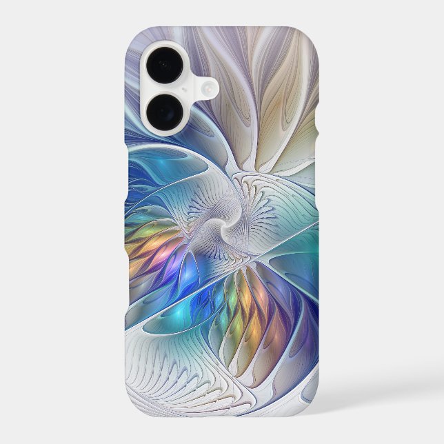 Floral Fantasy, Colorful Abstract Fractal Flower (Back)